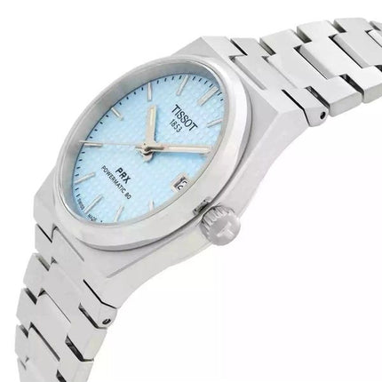 Tissot T-Classic PRX Powermatic 80 Edelstahl Eisblaues Zifferblatt Automatik T137.207.11.351.00 100M Damenuhr