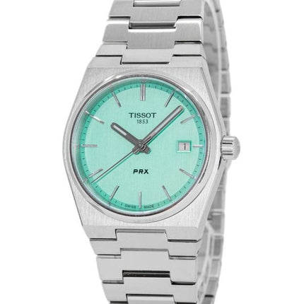 Tissot T-Classic PRX Edelstahl hellgrünes Zifferblatt Quarz T137.210.11.091.00 100M Damenuhr