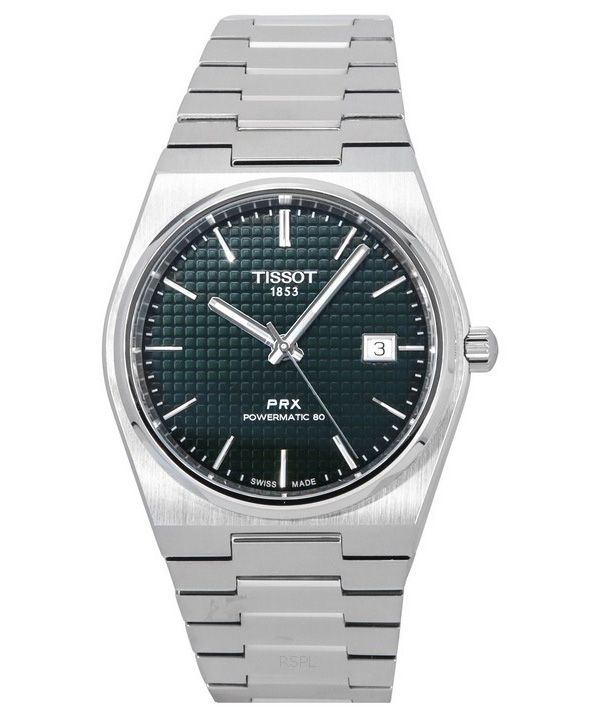 Tissot T-Classic PRX Powermatic 80 Edelstahl grünes Zifferblatt Automatik T137.407.11.091.00 100M Herrenuhr