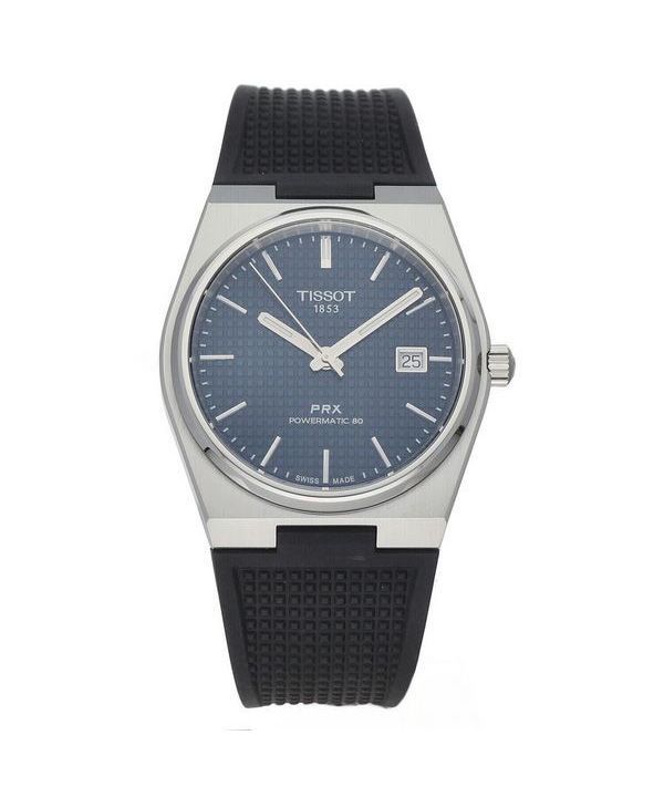 Tissot PRX T-Classic Powermatic 80 Kautschukarmband, blaues Zifferblatt, Automatik, T137.407.17.041.00, 100 m, Herrenuhr