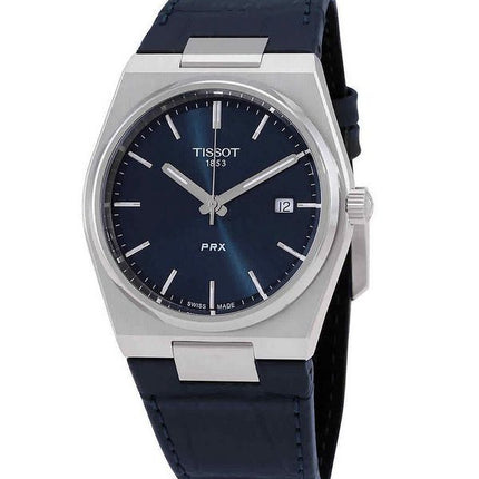 Tissot T-Classic PRX Lederarmband blaues Zifferblatt Quarz T137.410.16.041.00 100M Herrenuhr