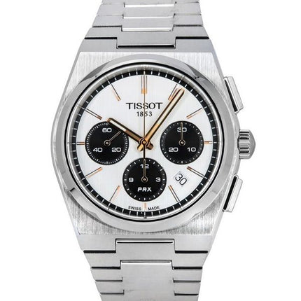 Tissot T-Classic PRX Chronograph, weißes Zifferblatt, Automatik, T137.427.11.011.00, 100 m, Herrenuhr