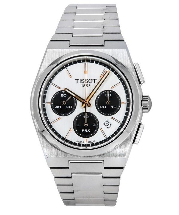 Tissot T-Classic PRX Chronograph, weißes Zifferblatt, Automatik, T137.427.11.011.00, 100 m, Herrenuhr