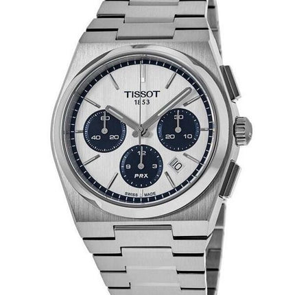 Tissot PRX T-Classic Chronograph, weißes Zifferblatt, Automatik, T137.427.11.011.01, 100 m, Herrenuhr