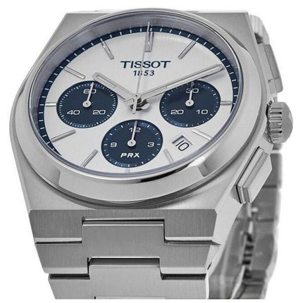 Tissot PRX T-Classic Chronograph, weißes Zifferblatt, Automatik, T137.427.11.011.01, 100 m, Herrenuhr