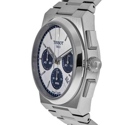 Tissot PRX T-Classic Chronograph, weißes Zifferblatt, Automatik, T137.427.11.011.01, 100 m, Herrenuhr