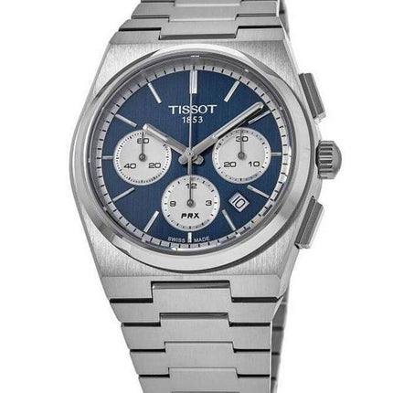 Tissot PRX T-Classic Chronograph, blaues Zifferblatt, Automatik, T137.427.11.041.00, 100 m, Herrenuhr