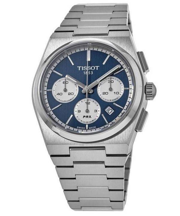 Tissot PRX T-Classic Chronograph, blaues Zifferblatt, Automatik, T137.427.11.041.00, 100 m, Herrenuhr