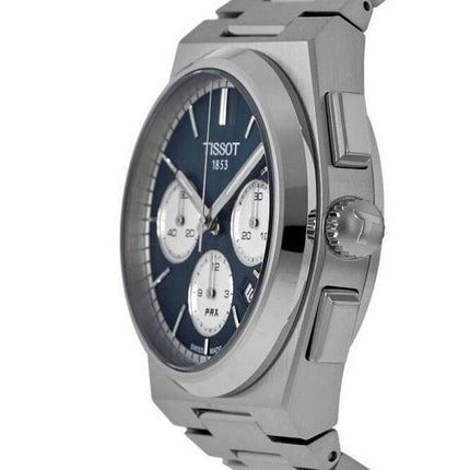 Tissot PRX T-Classic Chronograph, blaues Zifferblatt, Automatik, T137.427.11.041.00, 100 m, Herrenuhr