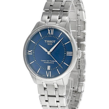 Tissot T-Classic Chemin Des Tourelles Powermatic 80 Blaues Zifferblatt Automatik T139.807.11.048.00 Unisex-Uhr