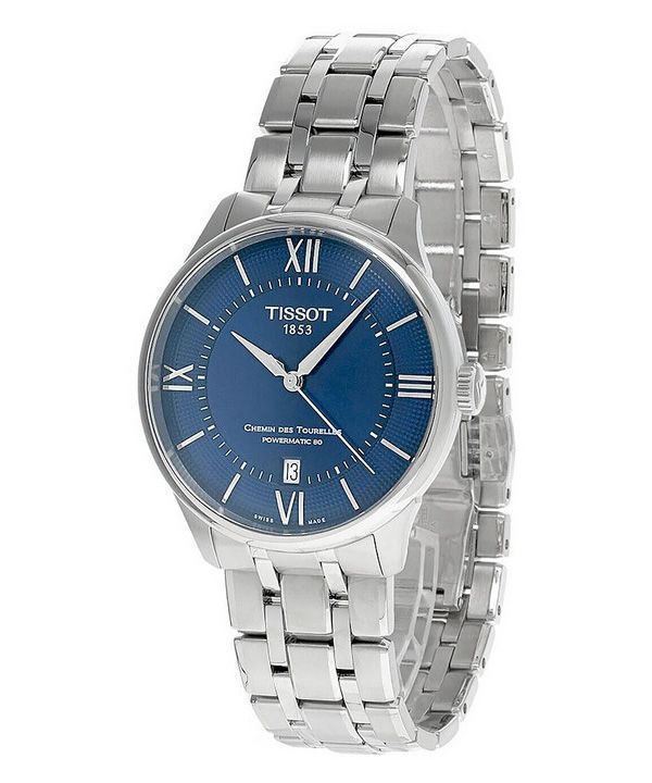 Tissot T-Classic Chemin Des Tourelles Powermatic 80 Blaues Zifferblatt Automatik T139.807.11.048.00 Unisex-Uhr