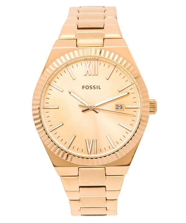 Generalüberholte Fossil Scarlette Roségold Edelstahl Roségold Sunray Zifferblatt Quarz ES5258 Damenuhr