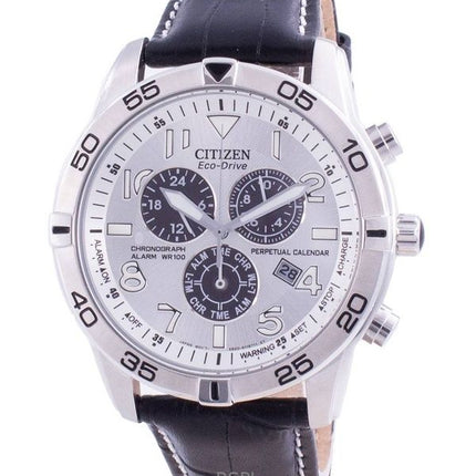 Überholte Citizen Perpetual Calendar Chronograph Silbernes Zifferblatt Eco-Drive BL5470-14A 100M Herrenuhr