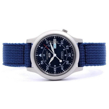 Generalüberholte Seiko 5 Nylonarmband blaues Zifferblatt Automatik 21 Steine SNK807K2 Herrenuhr