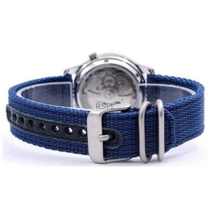 Generalüberholte Seiko 5 Nylonarmband blaues Zifferblatt Automatik 21 Steine SNK807K2 Herrenuhr