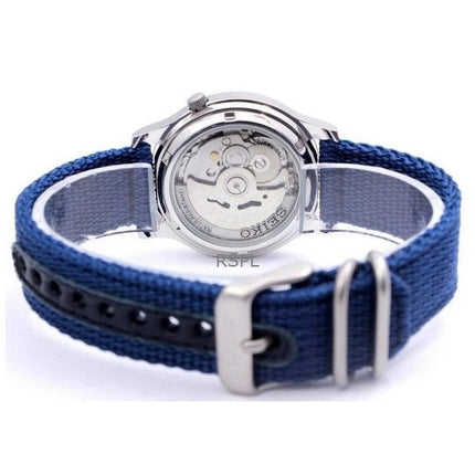 Generalüberholte Seiko 5 Nylonarmband blaues Zifferblatt Automatik 21 Steine SNK807K2 Herrenuhr