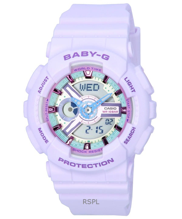 Überholte Casio Baby-G Analog-Digital-Pastell trifft Metallic-Quarz BA-110XPM-6A 100M Damenuhr