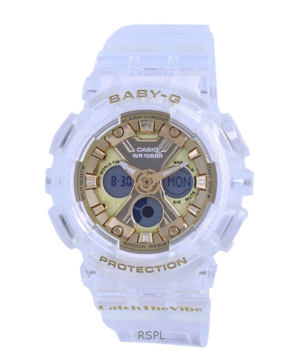 Überholte Casio Baby-G Sonderfarbe Analog-Digital Harzarmband Gold Zifferblatt Quarz BA-130CVG-7A 100M Damenuhr