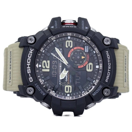 Überholte Casio G-Shock Mudmaster Analog-Digital-Twin-Sensor-Harzarmband Schwarzes Zifferblatt Quarz GG-1000-1A5 200M Herrenuhr