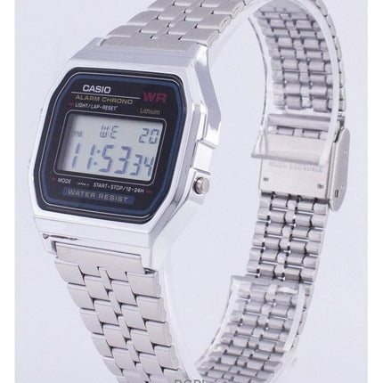 Überholte Casio Vintage Digital Edelstahl Quarz A159WA-N1DF Herrenuhr