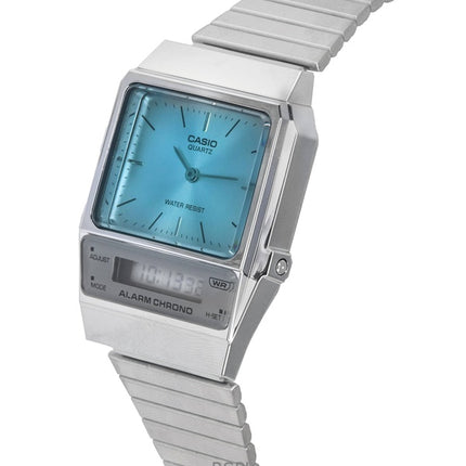 Überholte Casio Vintage Analog-Digital-Edelstahl-Quarz-Unisex-Uhr AQ-800EC-2A