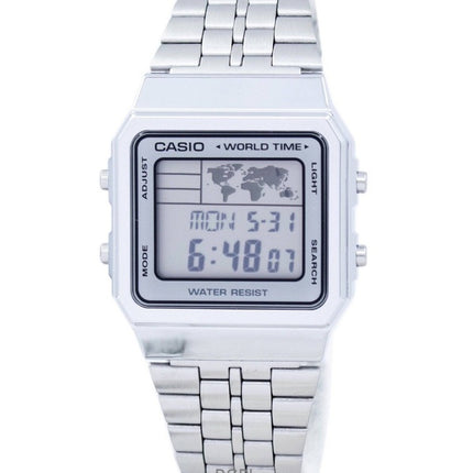 Überholte Casio Vintage Digital Edelstahl Quarz A500WA-7DF Herrenuhr