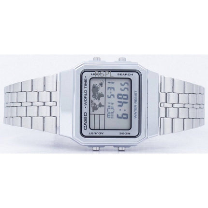 Überholte Casio Vintage Digital Edelstahl Quarz A500WA-7DF Herrenuhr