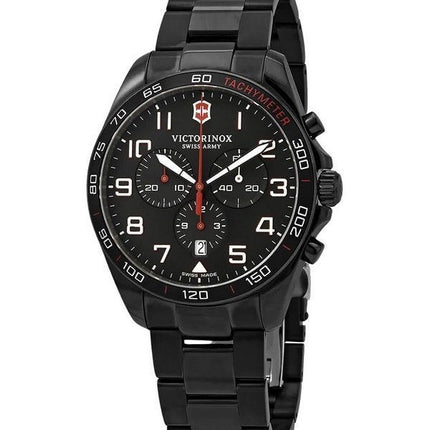 Victorinox Swiss Army FieldForce Sport Chronograph Edelstahl schwarzes Zifferblatt Quarz 241890 100M Herrenuhr