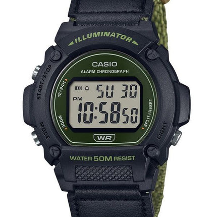 Casio Standard Green Digital Cloth Strap Quartz W-219HB-3AV Herrenuhr