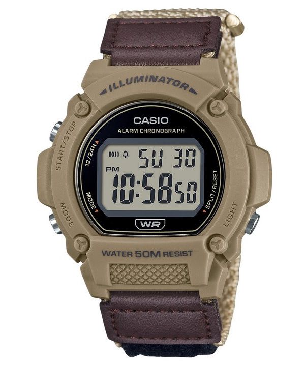 Casio Standard Brown Digital Cloth Strap Quartz W-219HB-5AV Herrenuhr