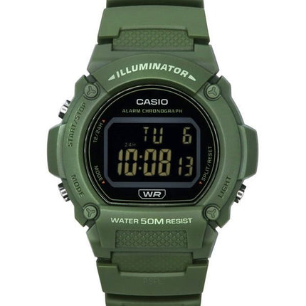 Casio Standard Illuminator Digital Green Resin Strap Quarz W-219HC-3B Herrenuhr