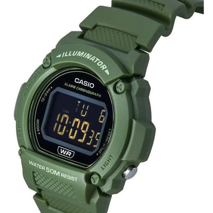 Casio Standard Illuminator Digital Green Resin Strap Quarz W-219HC-3B Herrenuhr