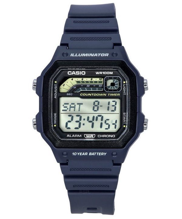 Casio Standard Digital Blue Resin Armband Quarz WS-1600H-2A 100M Herrenuhr