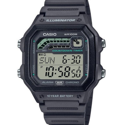 Casio Standard Digital Resin Armband Grau Quarz WS-1600H-8AV 100M Herrenuhr