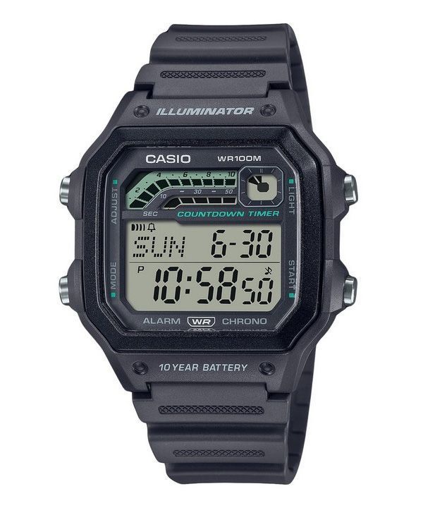 Casio Standard Digital Resin Armband Grau Quarz WS-1600H-8AV 100M Herrenuhr