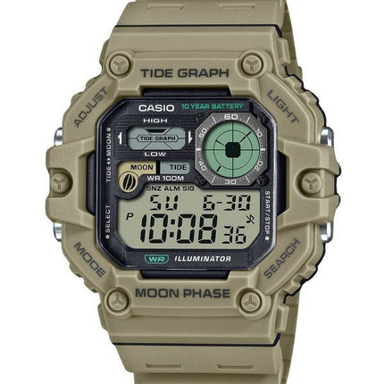 Casio Standard Digital Graph Mondphase Harzarmband Quarz WS-1700H-5AV 100M Herrenuhr