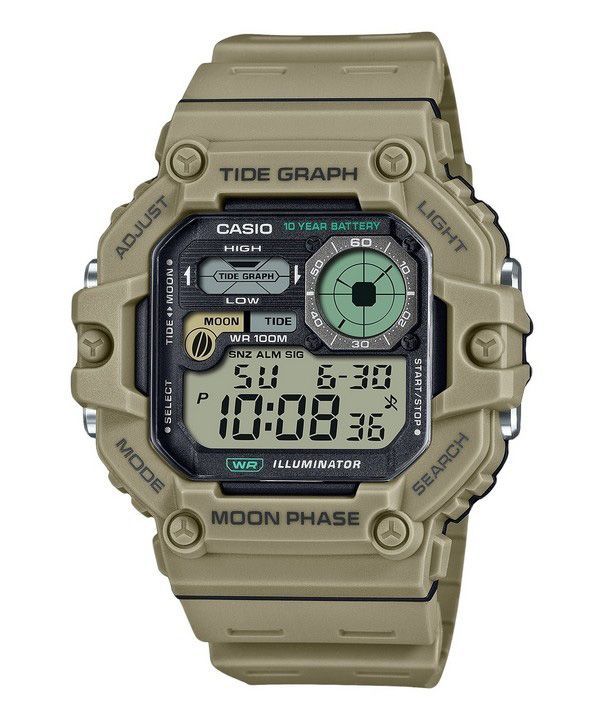 Casio Standard Digital Graph Mondphase Harzarmband Quarz WS-1700H-5AV 100M Herrenuhr