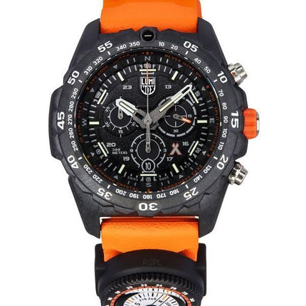 Luminox Bear Grylls Survival Master Series Chronograph, schwarzes Zifferblatt, Quarz, Taucheruhr XB.3749 300M, Herrenuhr mit Kom