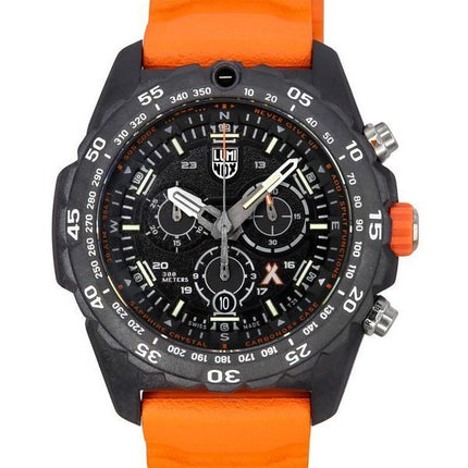 Luminox Bear Grylls Survival Master Series Chronograph, schwarzes Zifferblatt, Quarz, Taucheruhr XB.3749 300M, Herrenuhr mit Kom