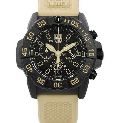 Luminox Navy Seal Foundation Chronograph, schwarzes Zifferblatt, Quarz-Taucheruhr XS.3590.NSF.SET 200M, Herrenuhr mit zusätzlich