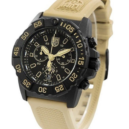 Luminox Navy Seal Foundation Chronograph, schwarzes Zifferblatt, Quarz-Taucheruhr XS.3590.NSF.SET 200M, Herrenuhr mit zusätzlich