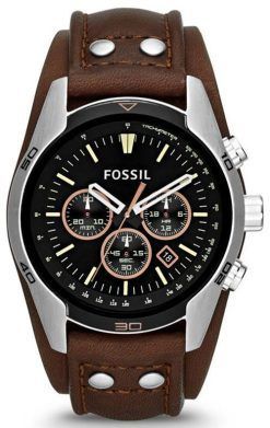 Fossil Coachman Chronograph Black Dial Brown Leather CH2891 Mens Watch