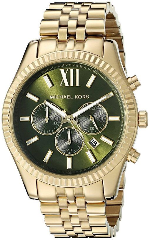 Michael Kors Lexington Chronograph Green Dial MK8446 Mens Watch