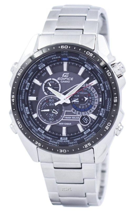 Casio Edifice Tough Solar Chronograph Welt Zeit EQS-500DB-1A1 EQS500DB-1A1 Herrenuhr