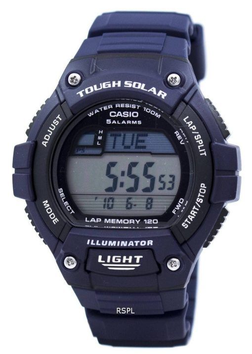 Casio Illuminator Tough Solar Lap Memory Alarm Digital W-S220-2AV Herrenuhr