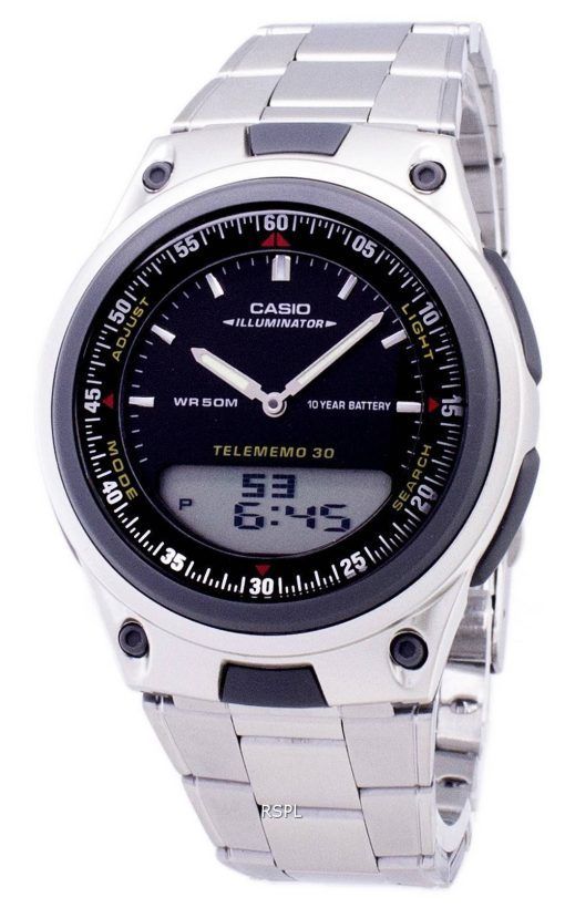 Casio Analog-Digital Telememo Illuminator AW-80D-1AVDF AW-80D-1AV Herrenuhr