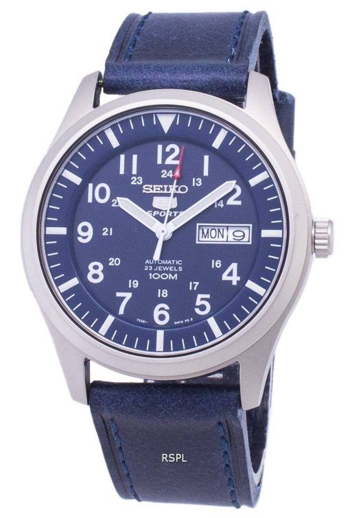 Seiko 5 Sports SNZG11K1 LS13 automatische dunkel blau Leder Armband Herrenuhr