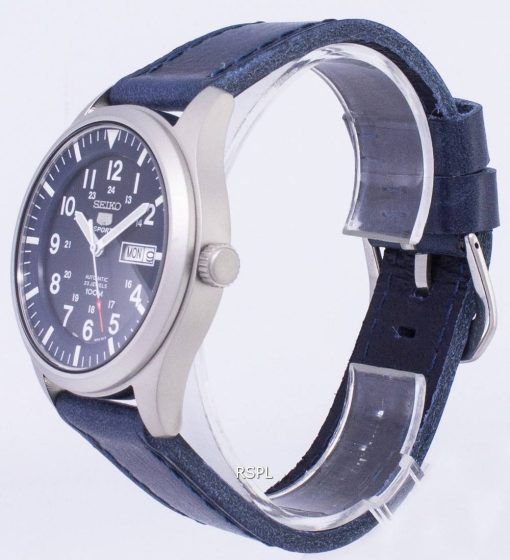 Seiko 5 Sports SNZG11K1 LS13 automatische dunkel blau Leder Armband Herrenuhr