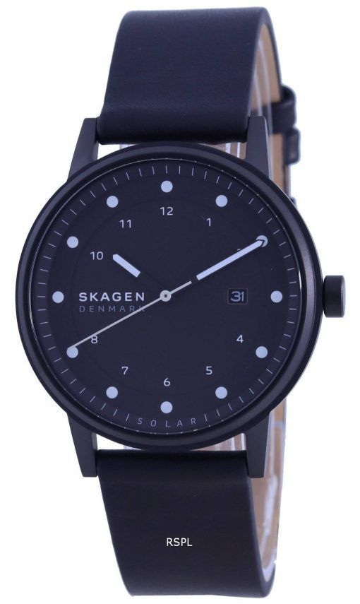 Skagen Henriksen Schwarzes Zifferblatt Lederarmband Solar SKW6740 Herrenuhr