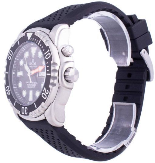 Verhältnis Free Diver Helium-Safe 1000M Saphir Automatik 1068HA90-34VA-BLK Herrenuhr